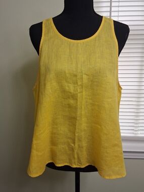 Maeve Yellow Women’s Linen Tank Top Large